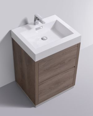 Bliss 24″ Butternut Free Standing Modern Bathroom Vanity