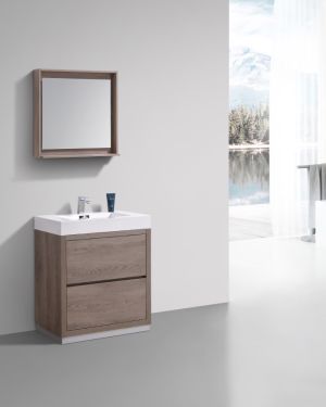Bliss 30″ Butternut Free Standing Modern Bathroom Vanity