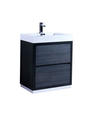 Bliss 30″ Gray Oak Free Standing Modern Bathroom Vanity