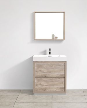 Bliss 30″ Nature Wood Floor Mount Modern Bathroom Vanity