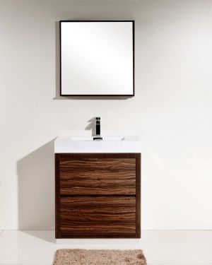 Bliss 30″ Walnut Free Standing Modern Bathroom Vanity