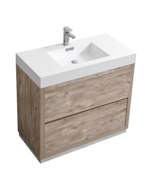 Bliss 36″ Nature Wood Floor Mount Modern Bathroom Vanity