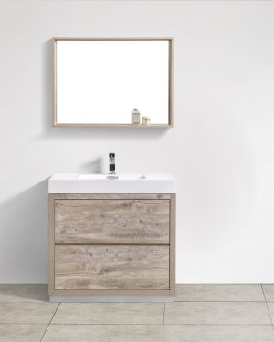 Bliss 36″ Nature Wood Floor Mount Modern Bathroom Vanity