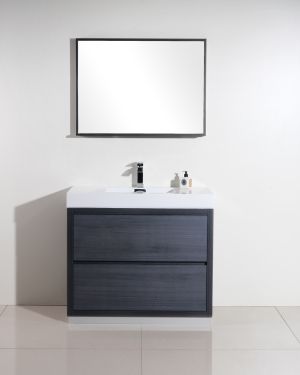 Bliss 40″ Gray Oak Free Standing Modern Bathroom Vanity