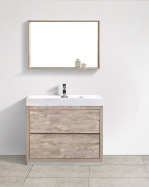 Bliss 40″ Nature Wood Floor Mount Modern Bathroom Vanity