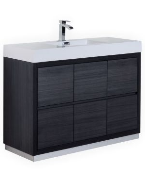 Bliss 48″ Gray Oak Free Standing Modern Bathroom Vanity
