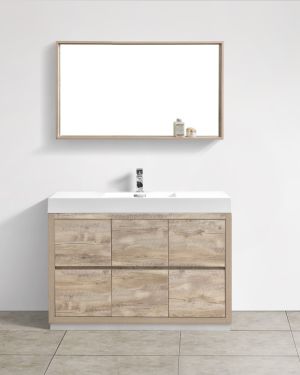Bliss 48″ Nature Wood Floor Mount Modern Bathroom Vanity
