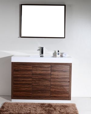 Bliss 48″ Walnut Free Standing Modern Bathroom Vanity
