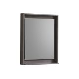 24" Wide Mirror w/ Shelf - Gray Oak