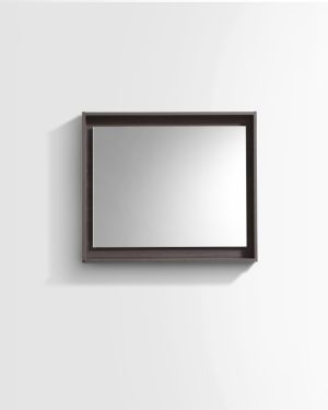 30″ Wide Mirror w/ Shelf – Gray Oak