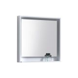 30" Wide Mirror w/ Shelve - High Gloss White
