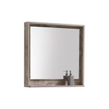30" Wide Mirror w/ Shelve - Nature Wood