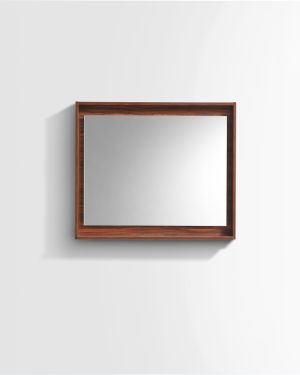 30″ Wide Mirror w/ Shelf – Honey Oak