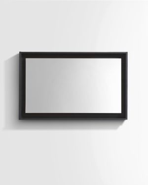 36″ Wide Mirror w/ Shelf – Black