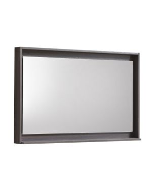 36″ Wide Mirror w/ Shelf – Gray Oak