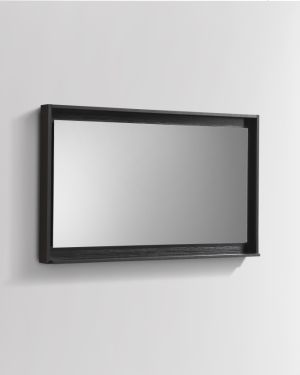 40″ Wide Mirror w/ Shelf – Black