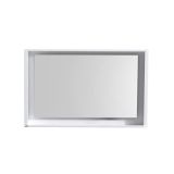 40" Wide Mirror w/ Shelf - High Gloss White