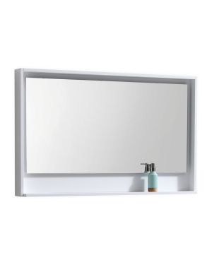 48″ Wide Mirror w/ Shelf – High Gloss White