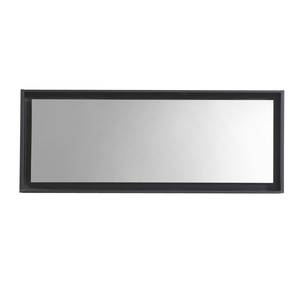 70" Wide Mirror w/ Shelf - Black