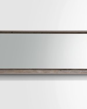 70″ Wide Mirror w/ Shelf – Nature Wood