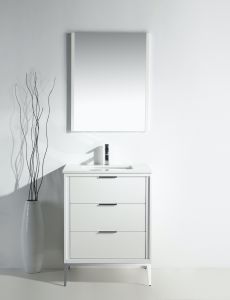 Divani 24" Gloss White Vanity W/ Quartz Counter Top