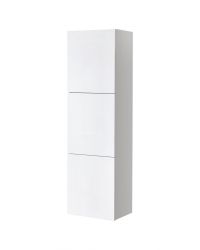 Bathroom Acrylic Veneer Gloss White Linen Side Cabinet w/ 3 Large Storage Areas