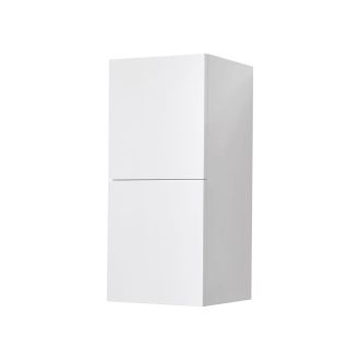 Bathroom Acrylic Veneer Gloss White Linen Side Cabinet w/ 2 Storage Areas