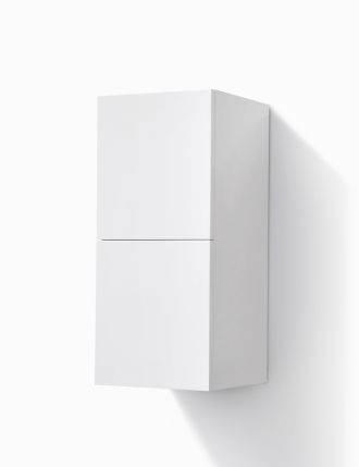 Bathroom Acrylic Veneer Gloss White Linen Side Cabinet w/ 2 Storage Areas