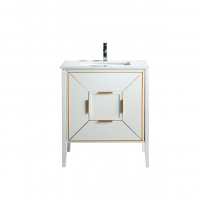 Vetro 30" Gloss White Vanity W/ Quartz Counter Top