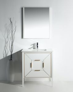 Vetro 30" Gloss White Vanity W/ Quartz Counter Top