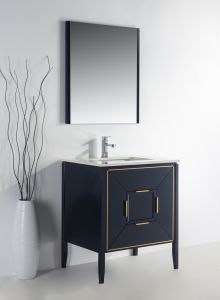 Vetro 30" Gloss Blue Vanity W/ Quartz Counter Top