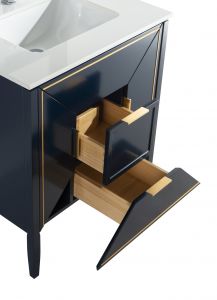 Vetro 36" Gloss Blue Vanity W/ Quartz Counter Top