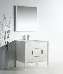 Vetro 36" Gloss White Vanity W/ Quartz Counter Top