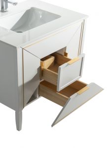 Vetro 36" Gloss White Vanity W/ Quartz Counter Top