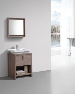 Levi 24″ Butternut Modern Bathroom Vanity w/ Cubby Hole