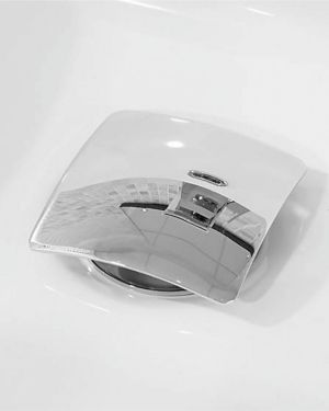 KubeBath Solid Brass Construction Square Pop-Up Drain W/ Chrome Finish – With Overflow