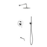 Aqua Rondo Shower Set w/ 8" Rain Shower, Handheld and Tub Filler