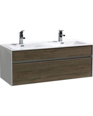 Fitto 48″ Double Sink Havana Oak Wall Mount Modern Bathroom Vanity