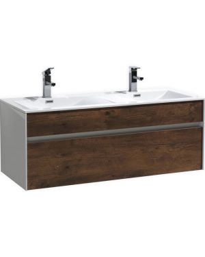 Fitto 48″ Double Sink Rose Wood Wall Mount Modern Bathroom Vanity