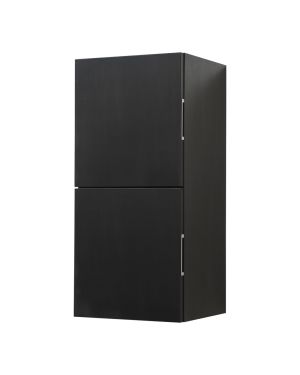 Bathroom Black Wood Linen Side Cabinet w/ 2 Storage Areas