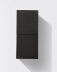 Bathroom Black Wood Linen Side Cabinet w/ 2 Storage Areas