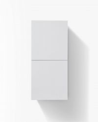 Bathroom High Gloss White Linen Side Cabinet w/ 2 Storage Areas