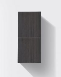 Bathroom High Gloss Gray Oak Linen Side Cabinet w/ 2 Storage Areas