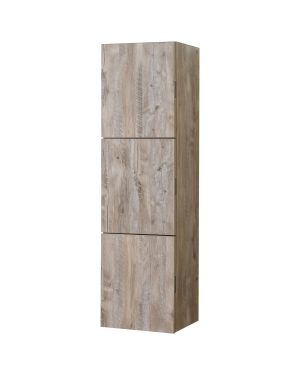 Bathroom Nature Wood Linen Side Cabinet w/ 3 Large Storage Areas