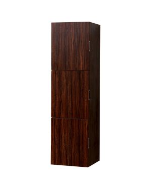 Bathroom Walnut Linen Side Cabinet w/ 3 Large Storage Areas